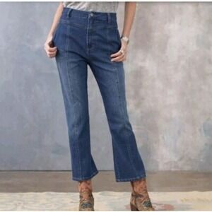 Sundance Peyton Kick Flare Crop Jeans High Rise Size 28